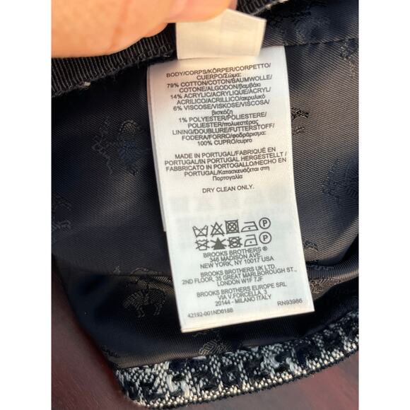 Brooks Brothers Boucle Jacket Size 10 Black White Plaid Tweed Academia Twee - Picture 8 of 9